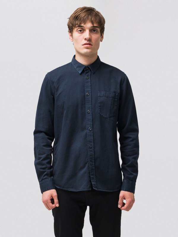 【Nudie Jeans】顏料染 斜紋襯衫 海藍/ Henry Pigment Dye Twill Shirt