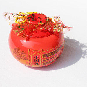 EZBUY-特價 茶具茶葉罐陶瓷中國紅釉茶葉罐密罐功夫茶具錫紙茶葉罐