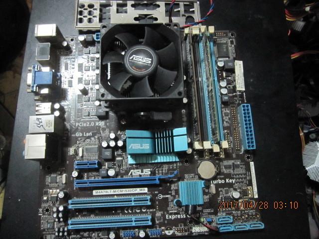 AM3 華碩主機板M4A78LT-M+CPU處理器Athlon II 635 四核+DDR3 2GX2=4G+CPU風扇
