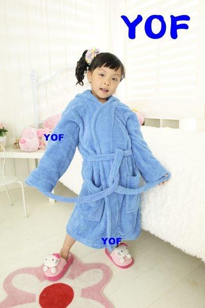 【YOF_Babyshop】YOF*100%台製-專櫃材質-奈米開纖紗 保暖輕柔速乾無毒兒童附帽 浴袍/睡袍 S 號