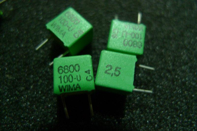 10 Condensatori WIMA FKP1 6800pF 6.8nF 1000V Passo 5% 15mm - Made In Germany