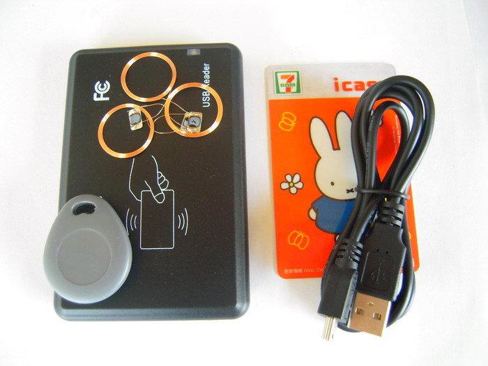【讀卡機】MIFARE晶片卡感應卡USB，可讀悠遊卡台灣通IC卡號學生專題測試DIY用改造 免驅動 13.56