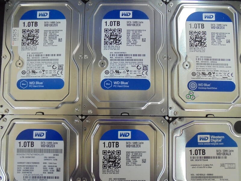 WD Blue 3.5吋 1TB SATA/64MB 桌上型硬碟 (WD10EZEX)