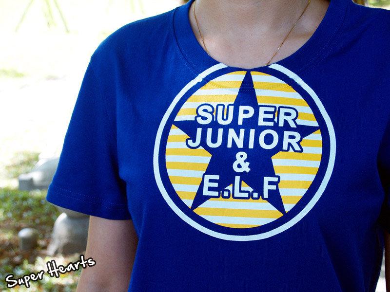 [現貨] 超心臟 Super Junior & E.L.F 寶藍色應援T恤 (票/演唱會/D&E/東海&銀赫/手燈)