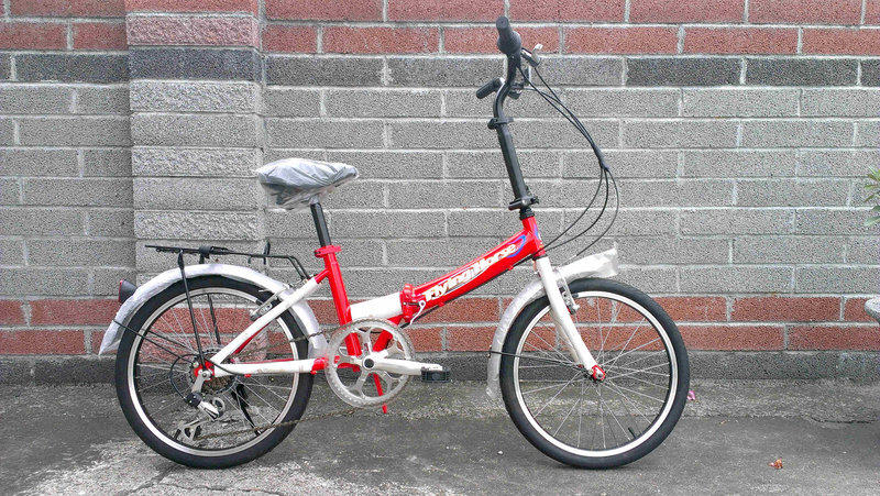 超便宜 20吋 6速 平價 SHIMONO 淑女車 (白/紅色) 折疊腳踏車 通勤代步族、學生小資一族最愛