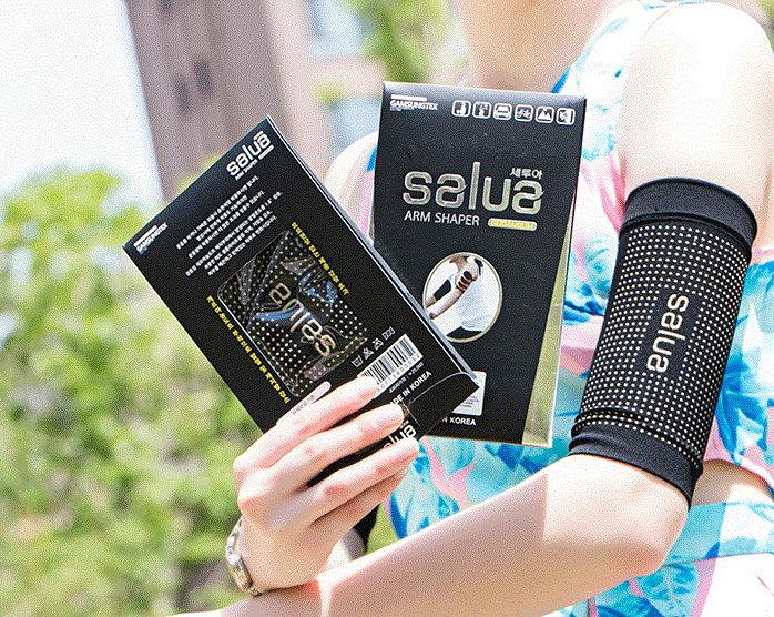 韓國代購Salua含鍺燃脂顆粒專利瘦手臂套小腿套 袖套胳膊 減蝴蝶臂 塑形運動