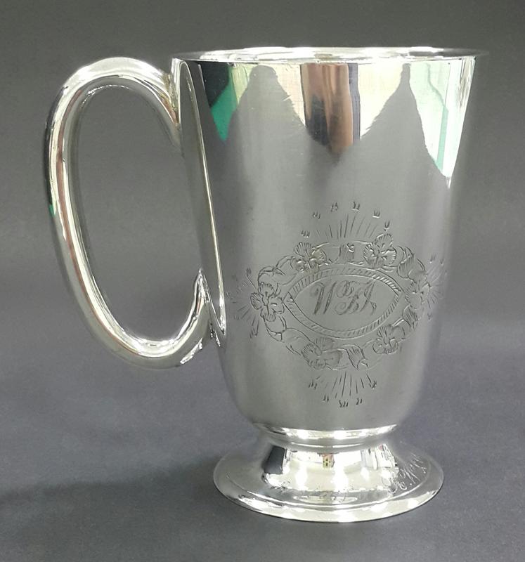 463高檔英國鍍銀茶杯Vintage Silverplate 約15.5cmTall Mug Tankard