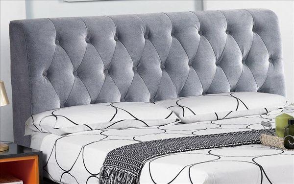 【DH】商品貨號N572-4商品名稱《喬娜》5尺雙人鐵灰色造型布面床片(圖一)不含床底。簡約優質經典。主要區免運費