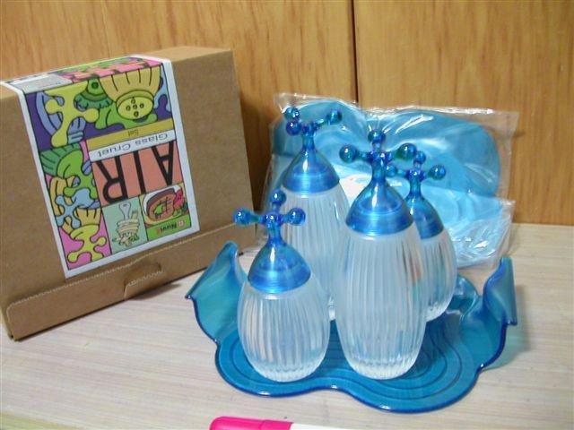 【小蕙二館】AIR汽球玻璃造型4入調味罐 (藍)