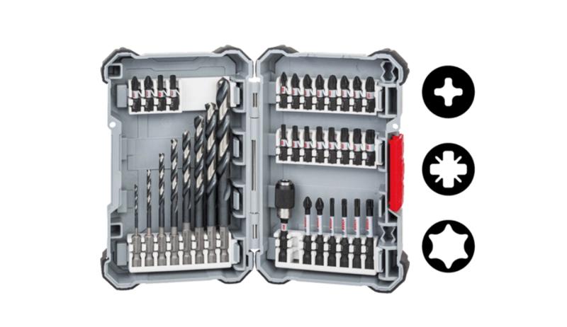"電筒魔" 公司貨 德國 BOSCH 高速鋼鉸刀和螺絲起子鑽頭 35件套件，六角柄