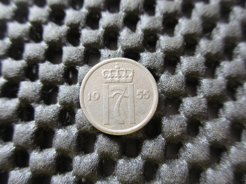 Mini coin-1955 挪威哈康七世 10分鎳幣 10 Cent XF-K19180