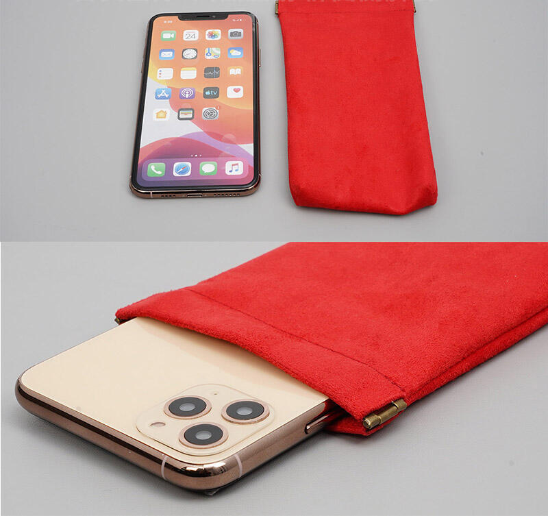 GMO 2免運 Vivo Y15 2020 6.35吋 彈片開口雙層絨布袋手機袋 紅色 保護袋絨布套手機套保護套