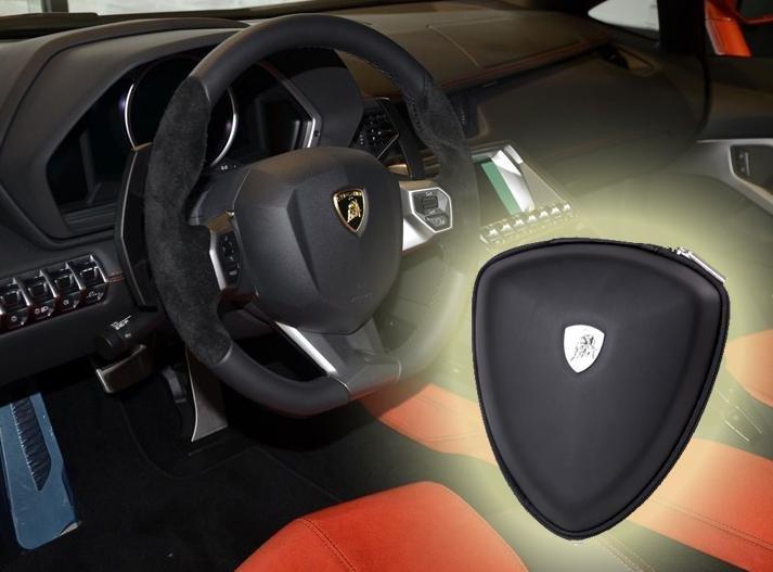 蘭博基尼Lamborghini禮品耳機包 儀器汽車工具改裝包配魔音耳機採用新款蘭博基尼方向盤套元素設計