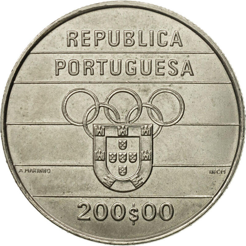 【幣】葡萄牙1992年發行 西班牙 巴塞隆納奧運 紀念幣 200 Escudos