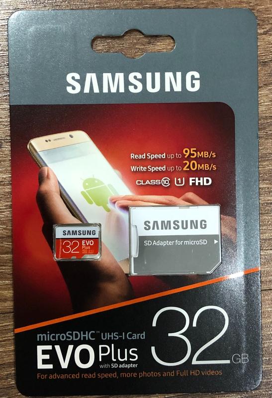 全新 記憶卡 Samsung三星 microSDHC 32GB R95/W20MB UHS-I EVO PLUS