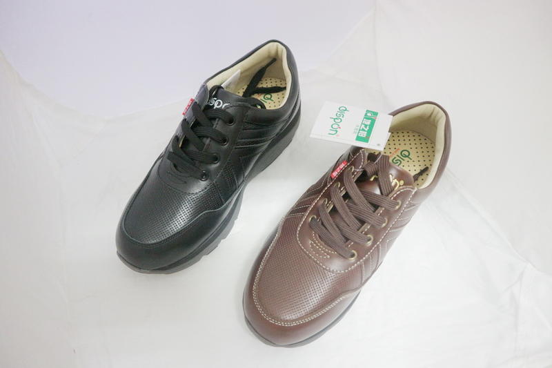 ☆地之柏- R406台灣製造 真皮氣墊 美姿健走鞋 機能健美休閒運動鞋 (另有黑) 咖 男款 39~44號