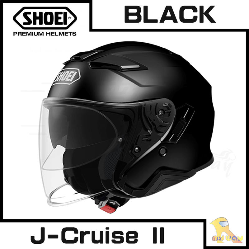 任我行騎士部品 SHOEI J-Cruise II 半罩 3/4 內墨片  藍芽直上 J cruise2 亮黑