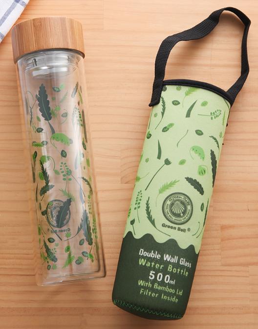 [降價出清]綠貝四季雙層玻璃水瓶(涼夏-綠)