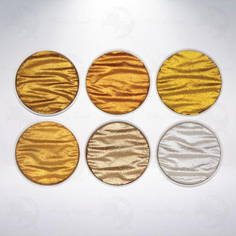 德國 Coliro 6 Pearlcolors Gold&Silver 金屬6色珠光水彩粉餅 (單顆販售區)