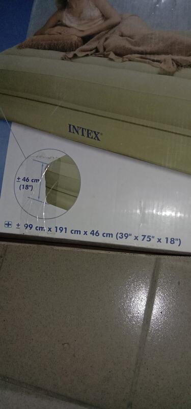 INTEX 獨立氣柱雙人加大充氣床 二手含充氣