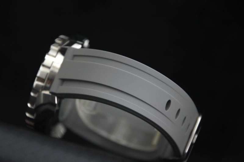 高質感沛納海風格22mm矽膠錶帶替代小沛雙凹溝紋oris  promaster seiko  科技灰色