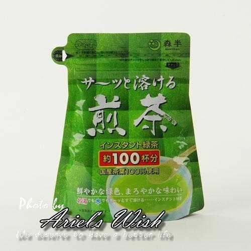 Ariel Wish超熱賣森半煎茶粉100%日本國產茶葉使用冷泡綠茶粉健康無糖冷熱沖泡超好喝100杯份-日本製-現貨1