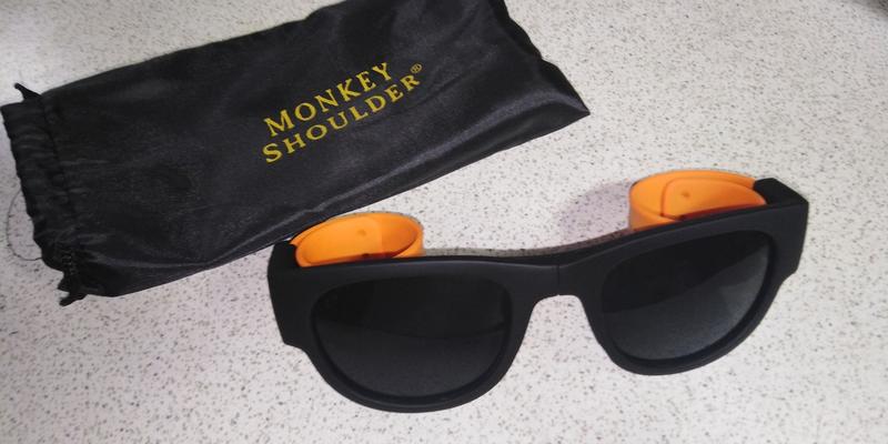 (全新) 三隻猴子 啪啪手環眼鏡 捲捲折疊墨鏡黑色 太陽眼鏡