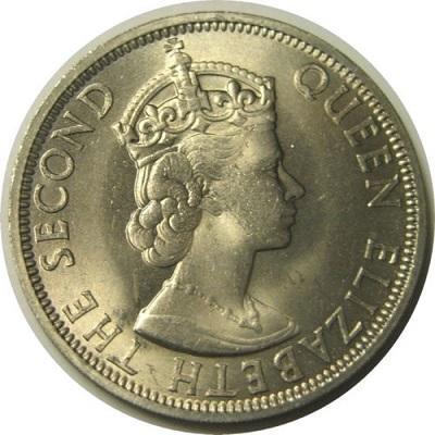 原光 1961 年 伊麗莎白 二世 英屬 馬來亞 Malaysia 馬來西亞 婆羅洲 50分 cents 大型 古 錢幣