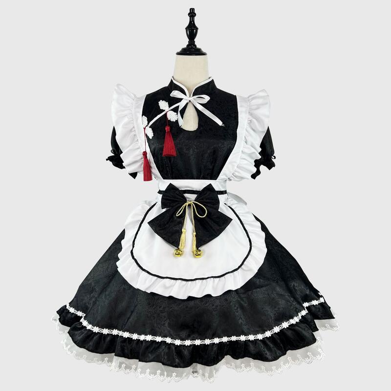 【西米格動漫】原創新款~中國風提花lolita洋裝女僕服大尺碼女僕裝COS演出服