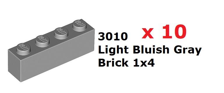 【磚樂】10個一組 LEGO 樂高 3010 4211394 Brick 1x4 淺灰 基本磚