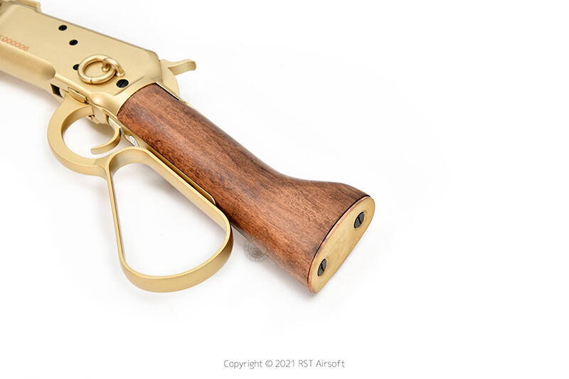 RST紅星- A&K 1873瓦斯槓桿馬槍 魚骨版加滅音管 實木槍托 M1873 金色 . 24KSS-1873RS-G