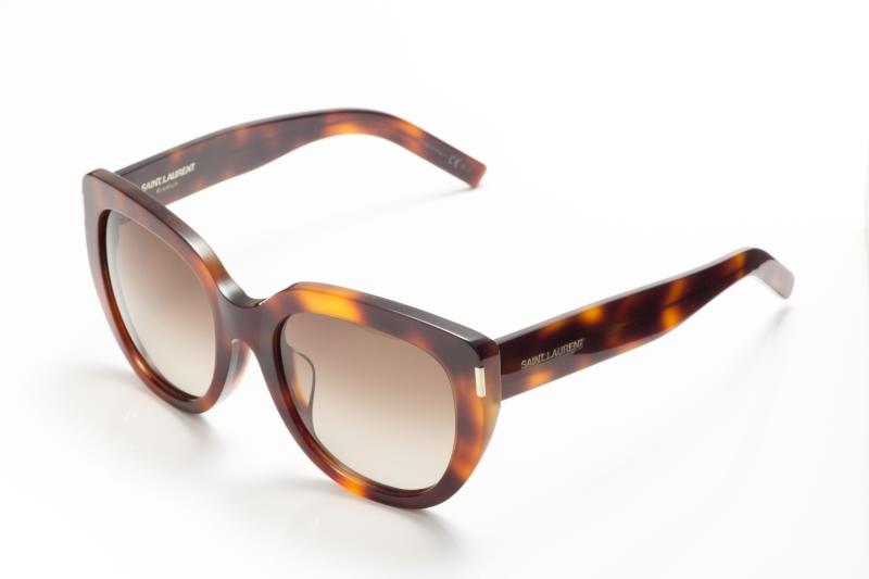 『珍妮妹妹』Saint Laurent 太陽眼鏡：全新正品，義大利，經典玳瑁方框，精緻金字LOGO：SL 16/F-05