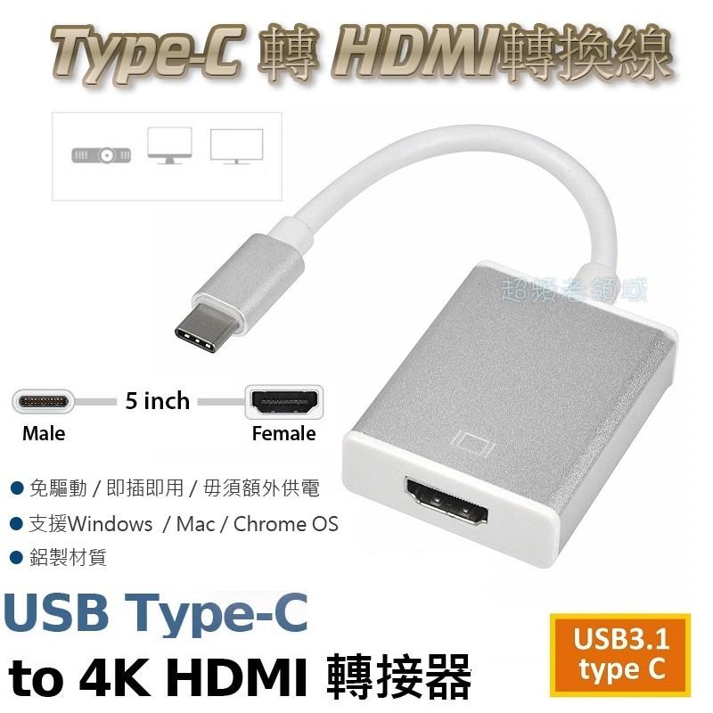 《E148》Type-C to HDMI轉換器 USB-C轉HDMI轉接頭 Macbook外接投影 鋁合金接頭