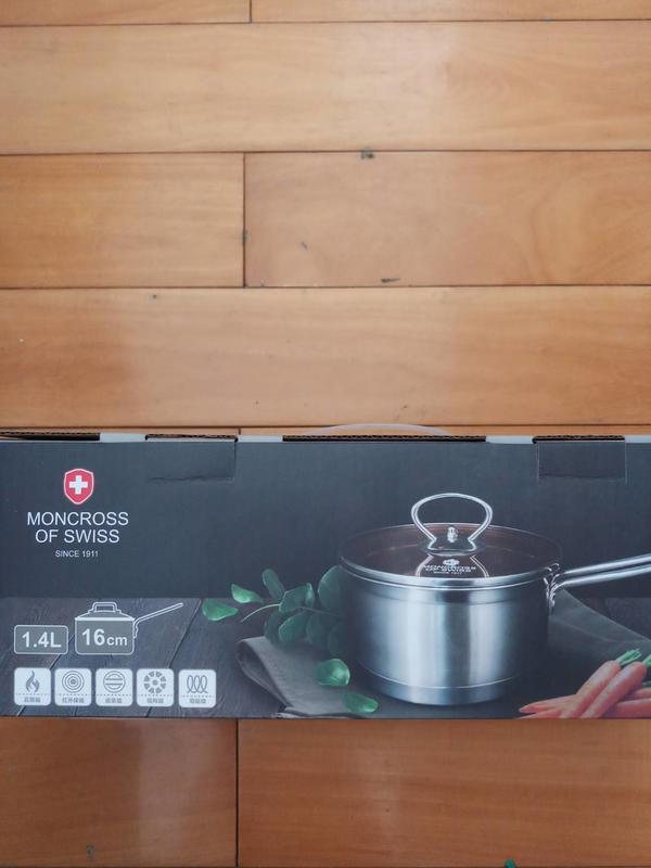 MONCROSS 瑞士百年品牌 304 不鏽鋼鍋組 16cm 牛奶鍋+鍋蓋