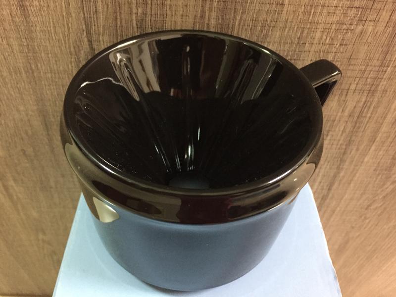 日本 COLUMN 2-4人 星芒設計圓錐陶瓷濾杯 （黑）現貨