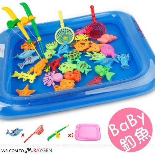 八號倉庫【1E130P133】夏季寶寶戲水磁性釣魚26件組 益智玩具