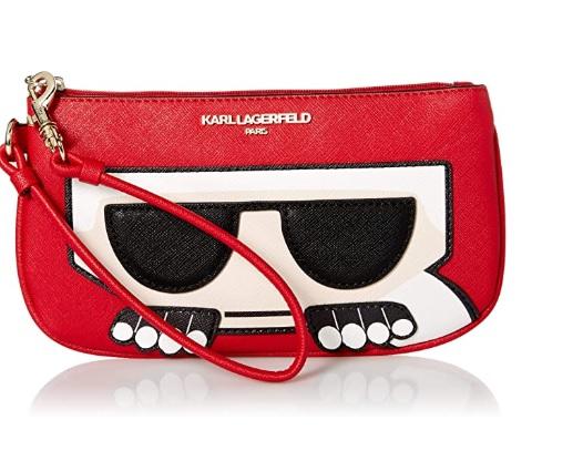 預購 美國帶回 正版 Karl Lagerfeld 卡爾老佛爺 鮮豔紅 防刮 手拿包 零錢包 證件包 鑰匙包