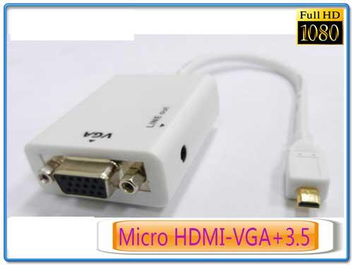 PC-11 高畫質 Micro HDMI 轉 VGA 影音轉換線 支援3.5mm音效外接輸出 內置大廠轉換晶片