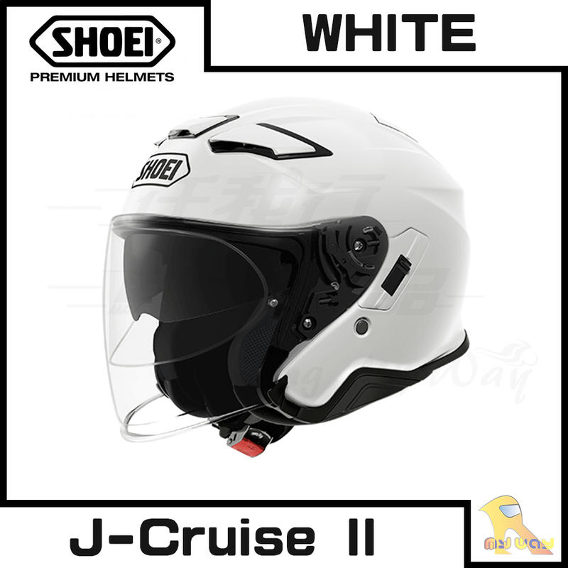 任我行騎士部品 SHOEI J-Cruise II 半罩 3/4 內墨片 藍芽直上 J cruise2 白色