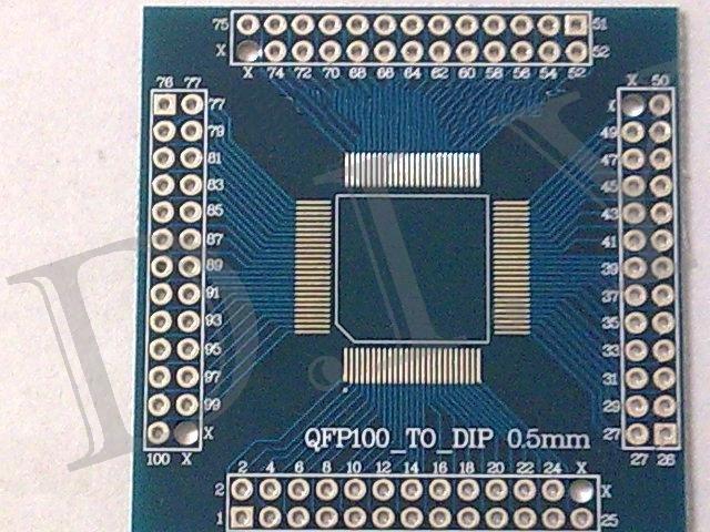 [數位DIY] QFP100 (14x14) 0.5mm TO DIP 轉接板