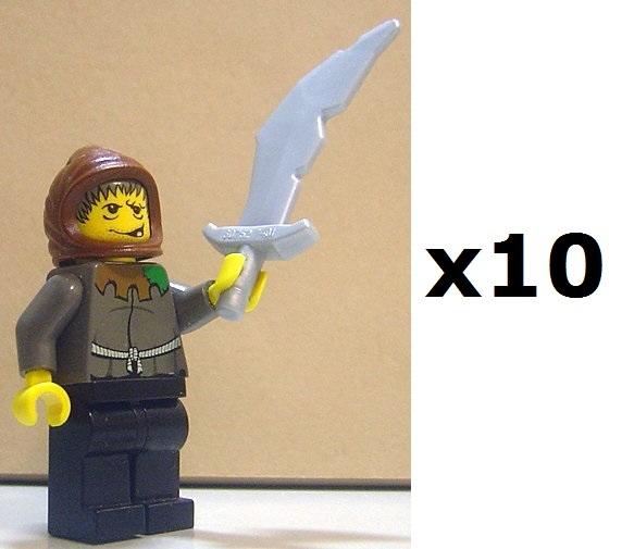 10件合售【LEGO樂高】城堡武士系列武器 灰色半獸人大刀彎刀