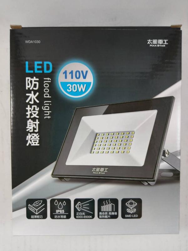 ☆一粒米☆ [太星電工]30W LED防水投射燈110V白光WDA-1030
