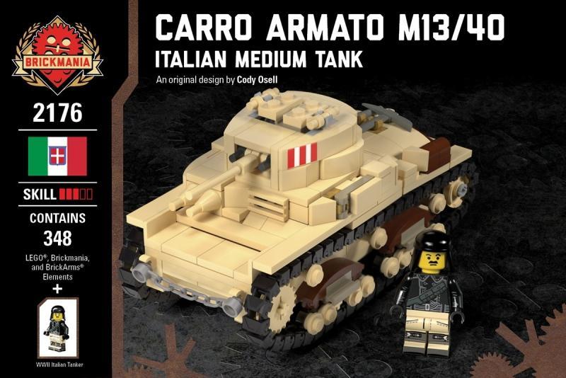 代訂[正版Lego樂高/Brickmania設計出品]二戰義軍 Carro Armato M13/40 戰車