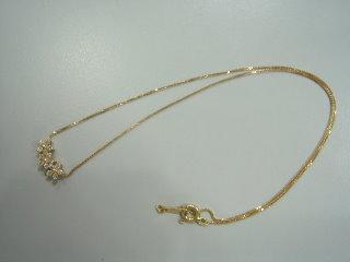 ◎挖寶庫◎日本莎意珠寶 vielle 純18K金(750)鑽石項鍊(KD031)黃K金、小花朵