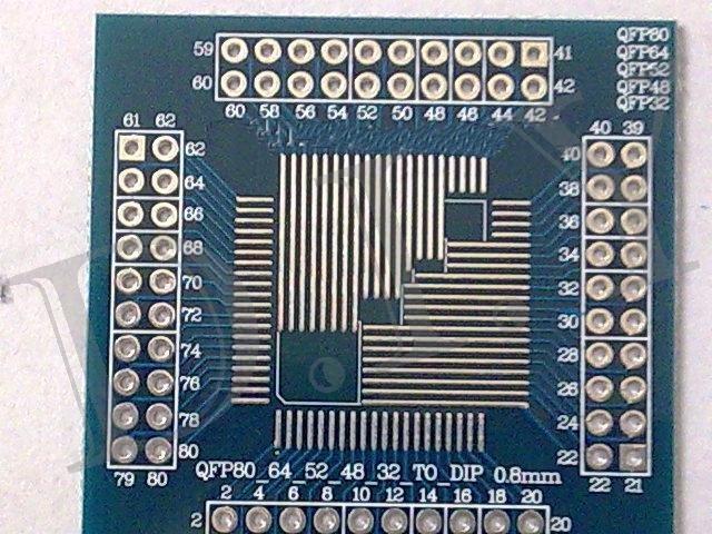 [數位DIY] QFP80_64_52_48_32 TO DIP 0.8mm + 0.65mm 轉接板