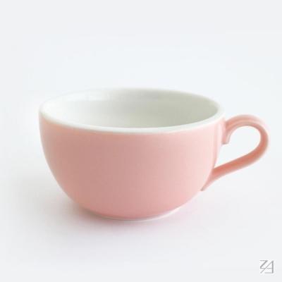 日本ORIGAMI 摺紙咖啡陶磁杯 拿鐵杯 日本製 日本職人手作美濃燒 413ml（粉紅色）