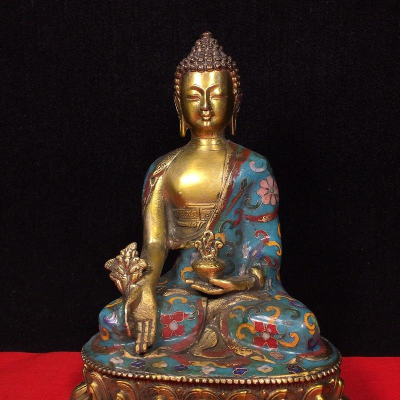 純銅景泰藍掐絲琺瑯彩釋迦牟尼佛像| 露天市集| 全台最大的網路購物市集