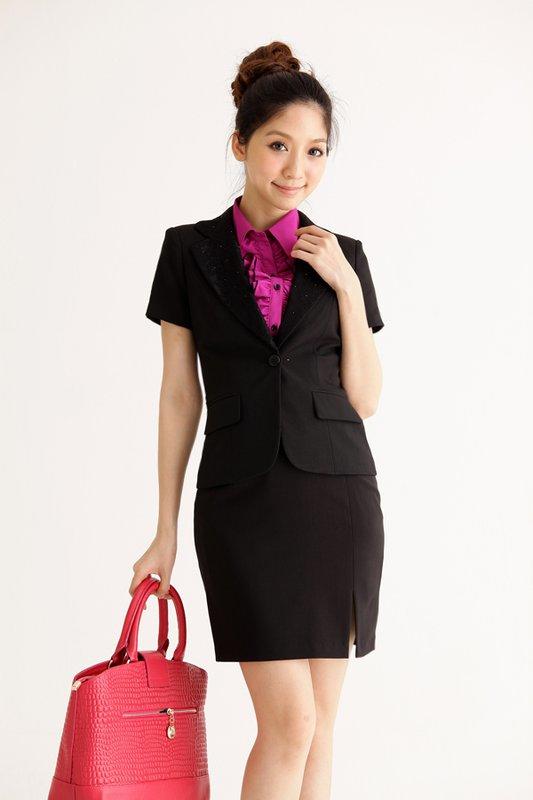 【11045】職業男女OFFICE ☆ STAR OL窄裙2色 黑/白 零碼 XL.3L