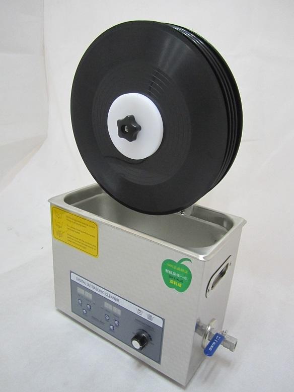 (勁風貿易) 新款科潔超音波黑膠唱片清洗機 送不鏽鋼清洗籃 +晾幹架 一次可洗6片(可升降款)