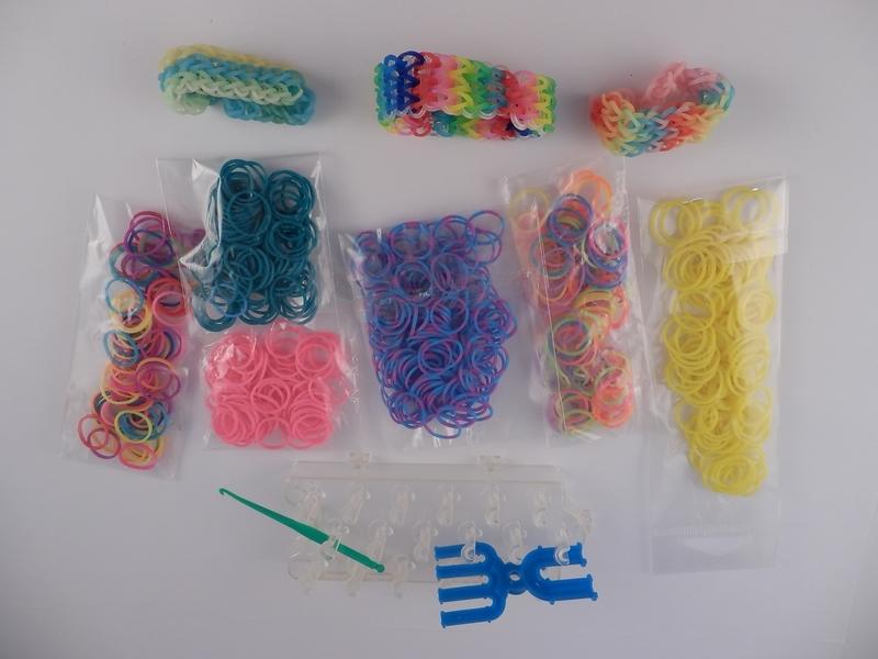 Rainbow彩虹編織橡皮筋>補充包6個>編織器>手鍊手環3個